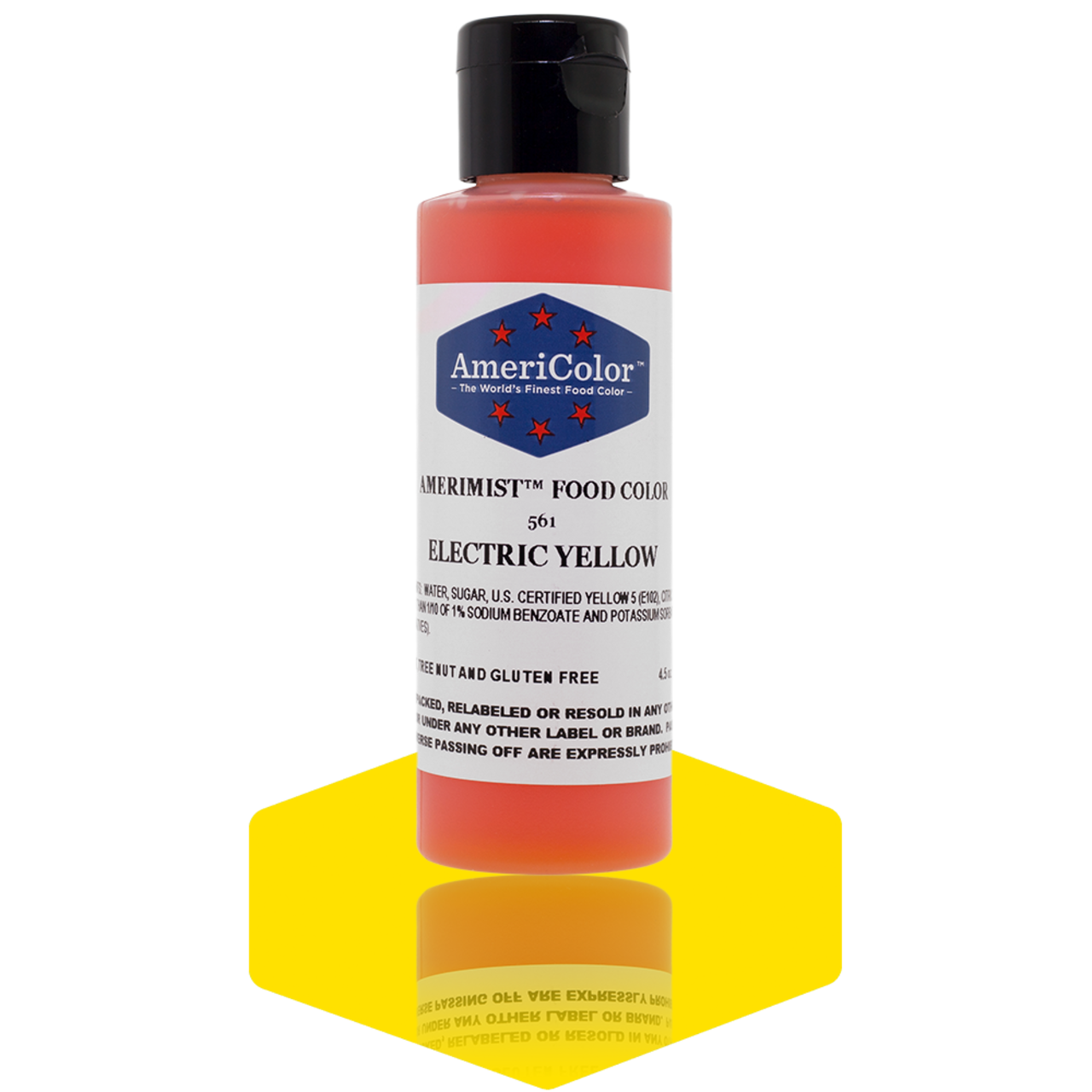 AmeriColor, Electric Yellow, 4.5 Ounce, AmeriMist Airbrush Food Coloring